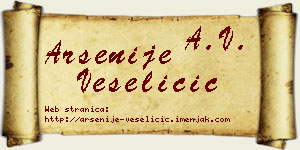 Arsenije Veseličić vizit kartica